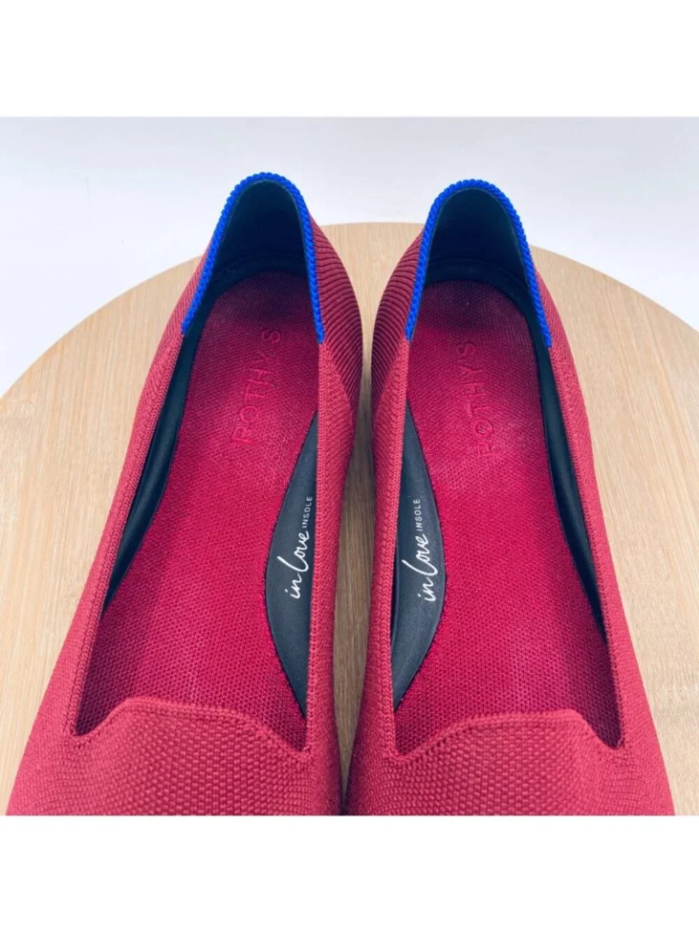 Rothy's The Flat Shoes Womens 12 42 Burgundy Knit Comfort Ballet Flats